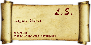 Lajos Sára névjegykártya