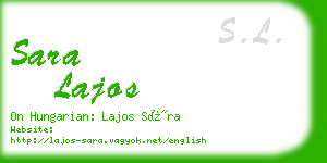 sara lajos business card